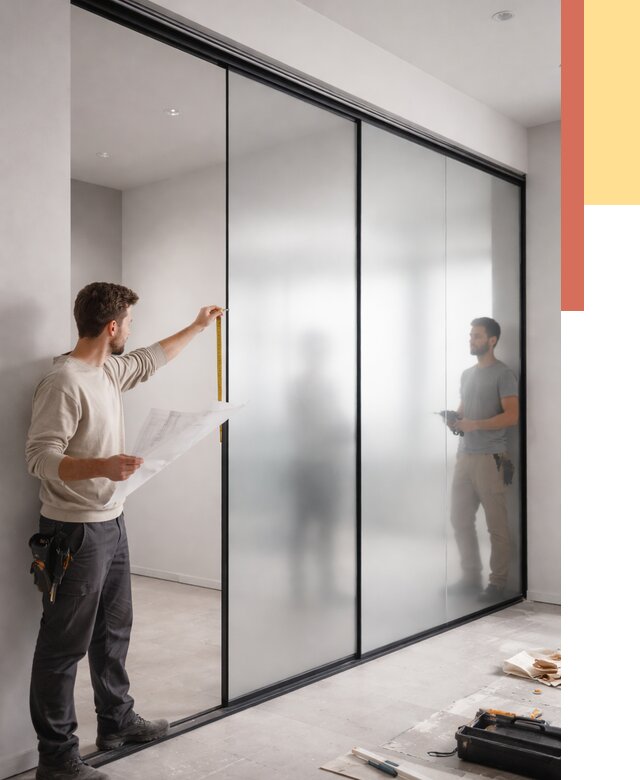 Матовые стеклянные перегородки в Полевском от 8725 руб. — монтаж и установка | ОТДЕЛОЧНИК-Плв