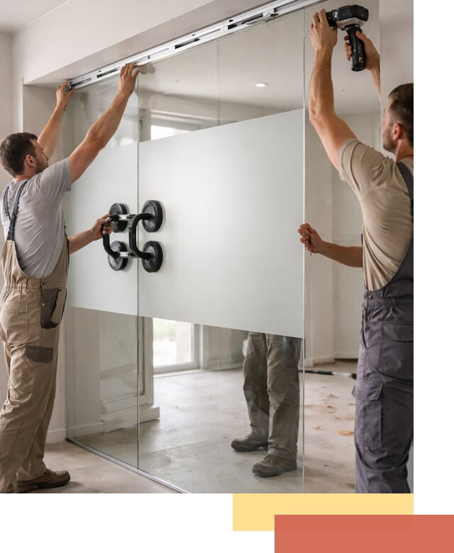 Матовые стеклянные перегородки под ключ в Полевском