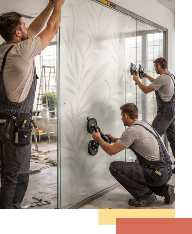 Стеклянные перегородки с рисунком на заказ в Полевском