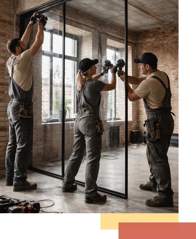 Стеклянные перегородки лофт — изготовление и монтаж в Полевском