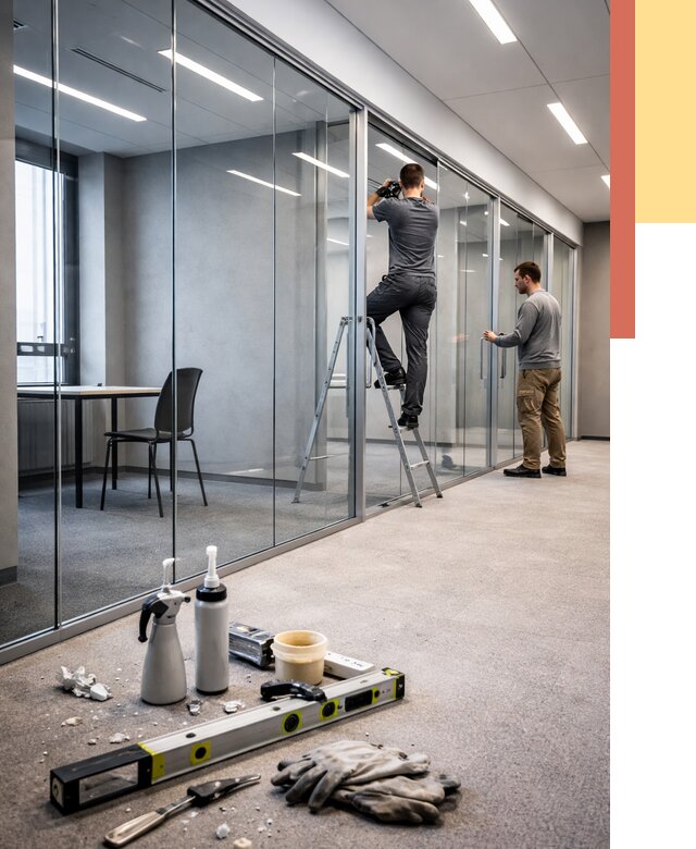 Стеклянные офисные перегородки в Полевском от 8725 руб. — монтаж и установка | ОТДЕЛОЧНИК-Плв