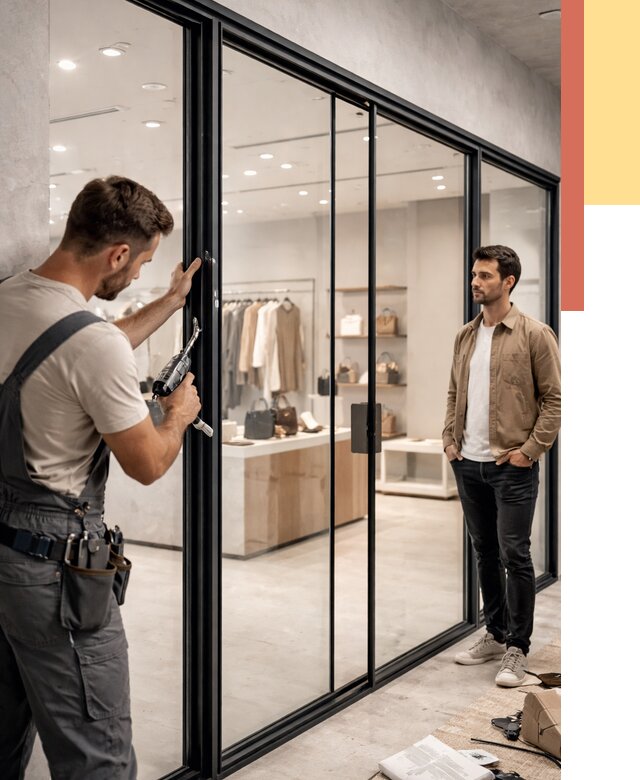 Стеклянные перегородки для магазинов в Полевском от 8417 руб. под ключ | ОТДЕЛОЧНИК-Плв