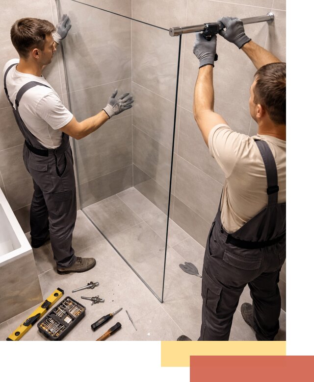 Стеклянные перегородки для душа в Полевском — изготовление и монтаж