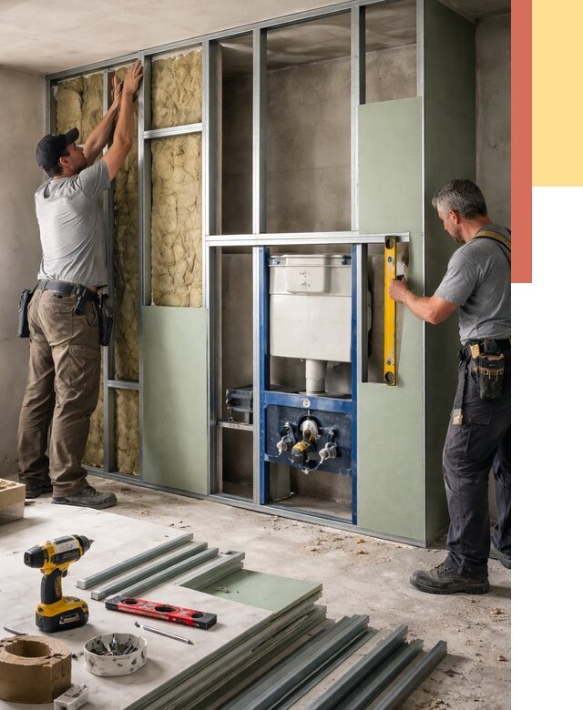 Установка сантехнических перегородок в Полевском от 8725 руб. | ОТДЕЛОЧНИК-Плв