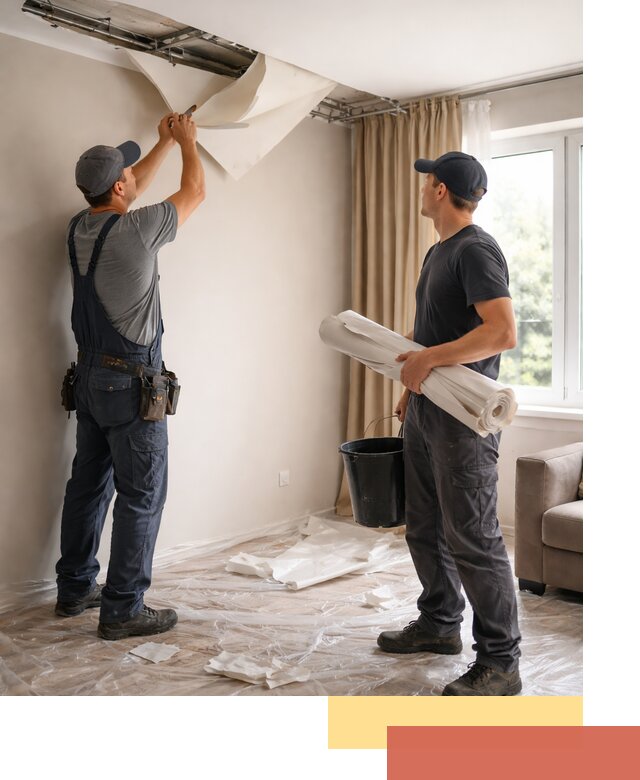 Демонтаж натяжного потолка в Полевском быстро и аккуратно