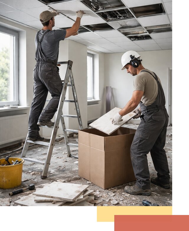 Демонтаж потолочной плитки в Полевском быстро и аккуратно