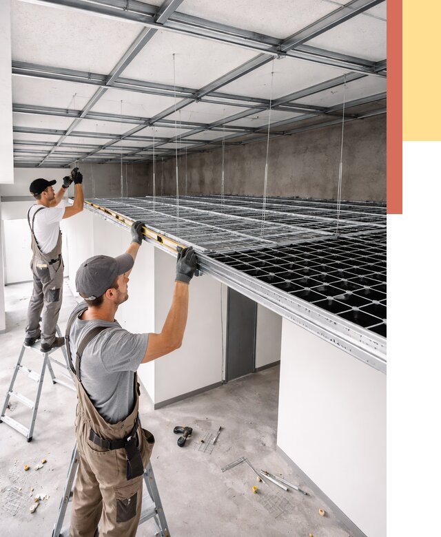 Монтаж потолка грильято в Полевском от 462 руб./м² — быстрая сборка под ключ | ОТДЕЛОЧНИК-Плв