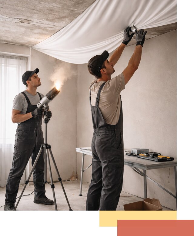 Установка натяжного потолка под ключ в Полевском