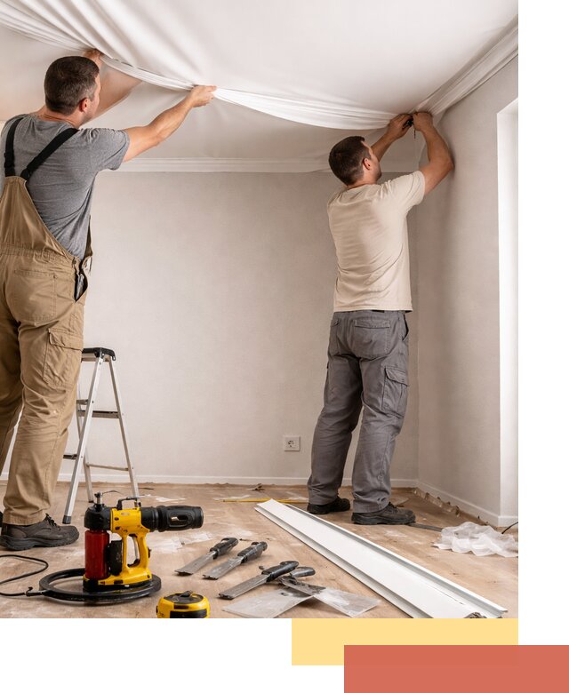 Монтаж ПВХ натяжного потолка в Полевском качественно и быстро