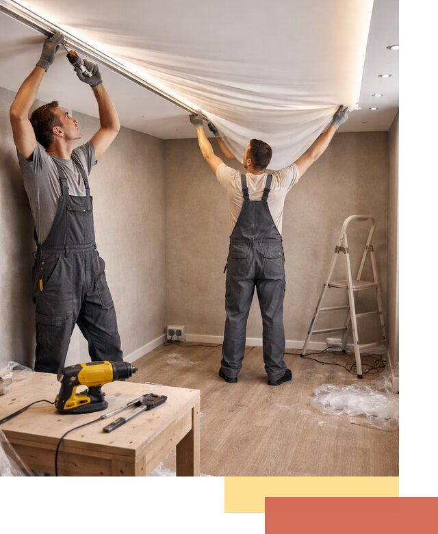 Монтаж натяжного потолка с подсветкой в Полевском цена и сроки