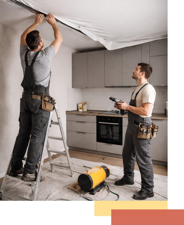 Монтаж натяжного потолка на кухне в Полевском