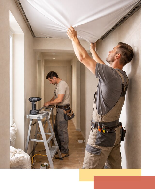 Монтаж натяжного потолка в прихожей в Полевском