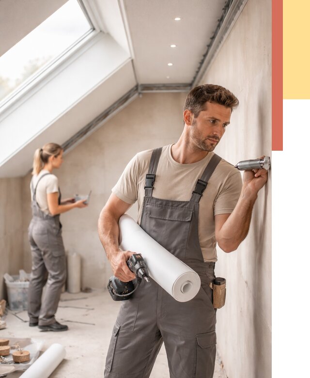 Монтаж натяжного потолка на мансарде в Полевском от 3593 руб. | ОТДЕЛОЧНИК-Плв