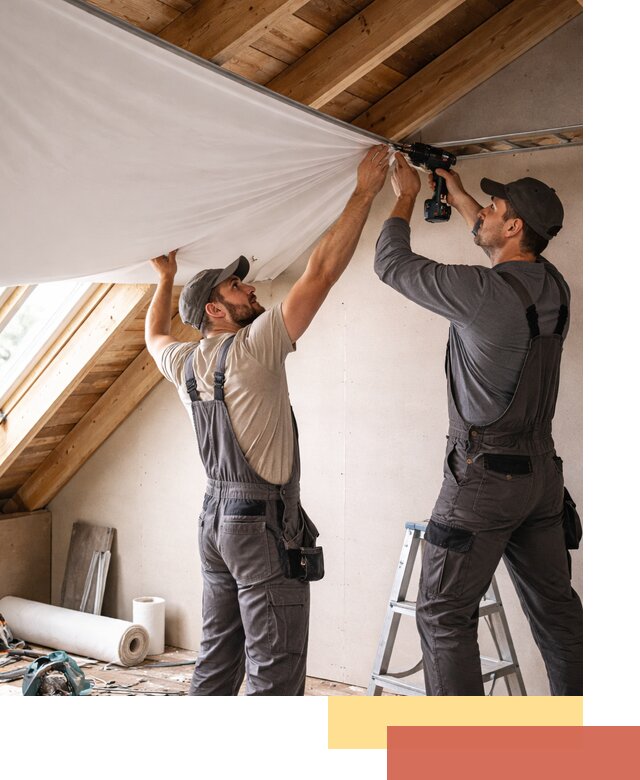 Монтаж натяжного потолка в мансарде в Полевском