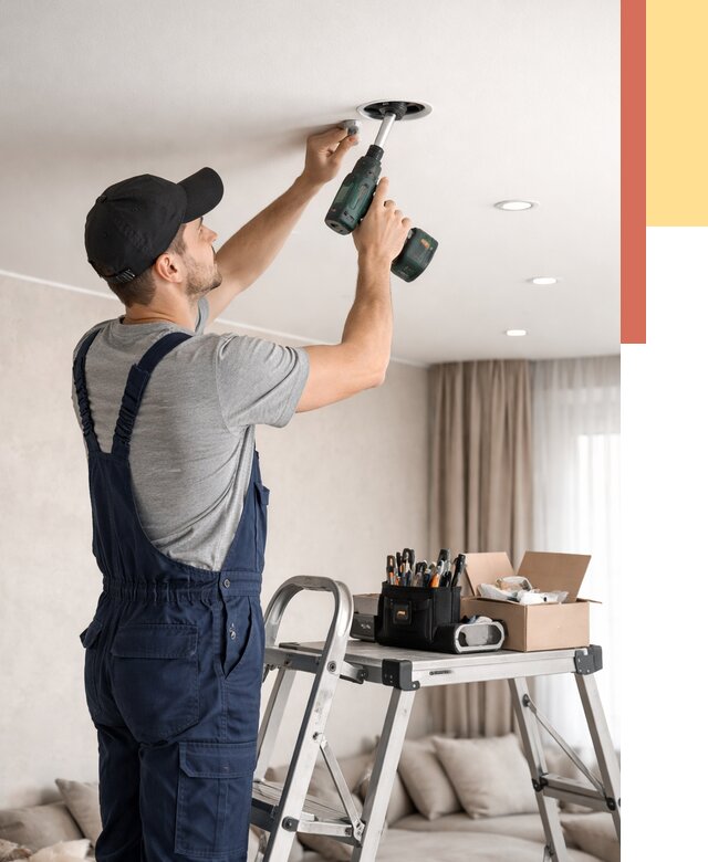 Установка и монтаж точечных светильников в натяжной потолок в Полевском от 1848 руб. | ОТДЕЛОЧНИК-Плв