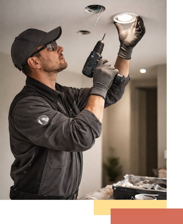 Установка точечных светильников в натяжной потолок в Полевском