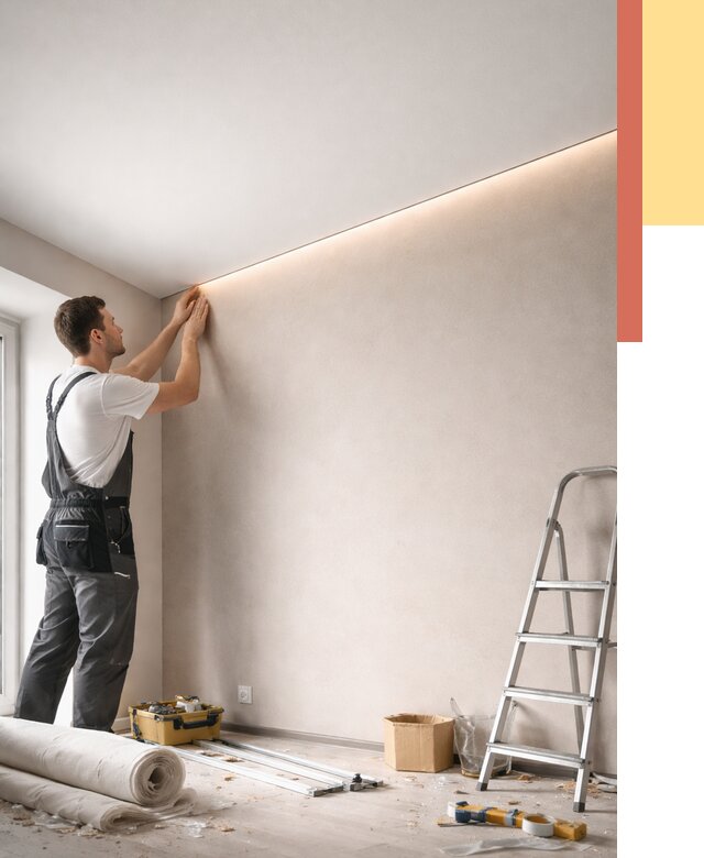 Теневые натяжные потолки в Полевском от 8417 руб. под ключ | ОТДЕЛОЧНИК-Плв