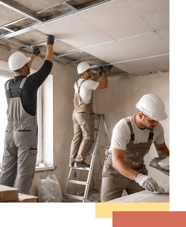 Одноуровневый потолок из гипсокартона в Полевском — монтаж и отделка