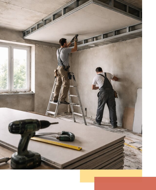 Двухуровневый потолок из гипсокартона в Полевском