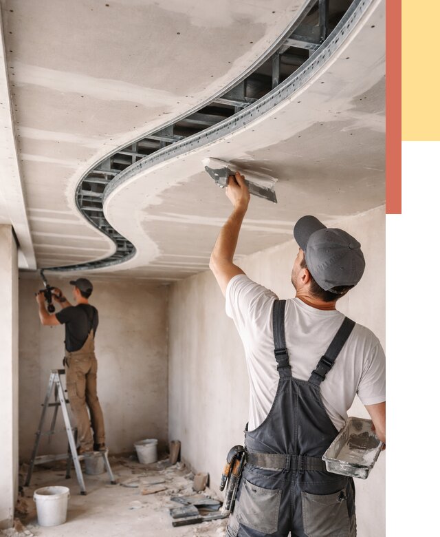 Криволинейный потолок из гипсокартона в Полевском от 2156 руб./м2 | ОТДЕЛОЧНИК-Плв