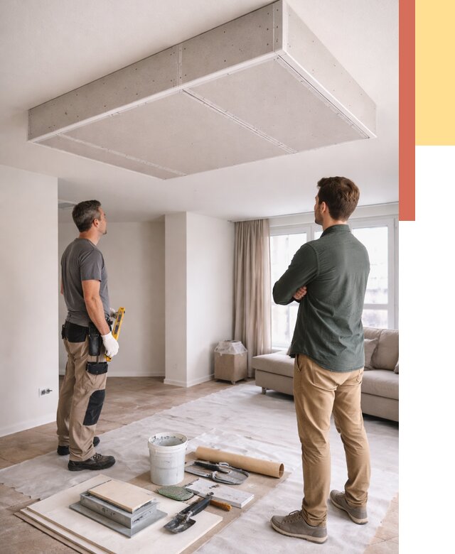 Короб на потолке из гипсокартона в Полевском от 2258 руб. — монтаж и услуги под ключ | ОТДЕЛОЧНИК-Плв