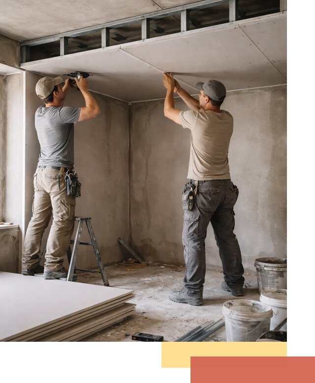 Короб из гипсокартона на потолке под ключ в Полевском