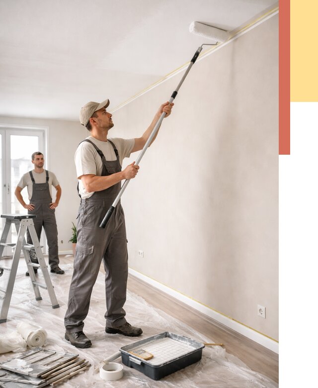 Покраска потолка из гипсокартона в Полевском от 4619 руб./м2 — услуги под ключ | ОТДЕЛОЧНИК-Плв