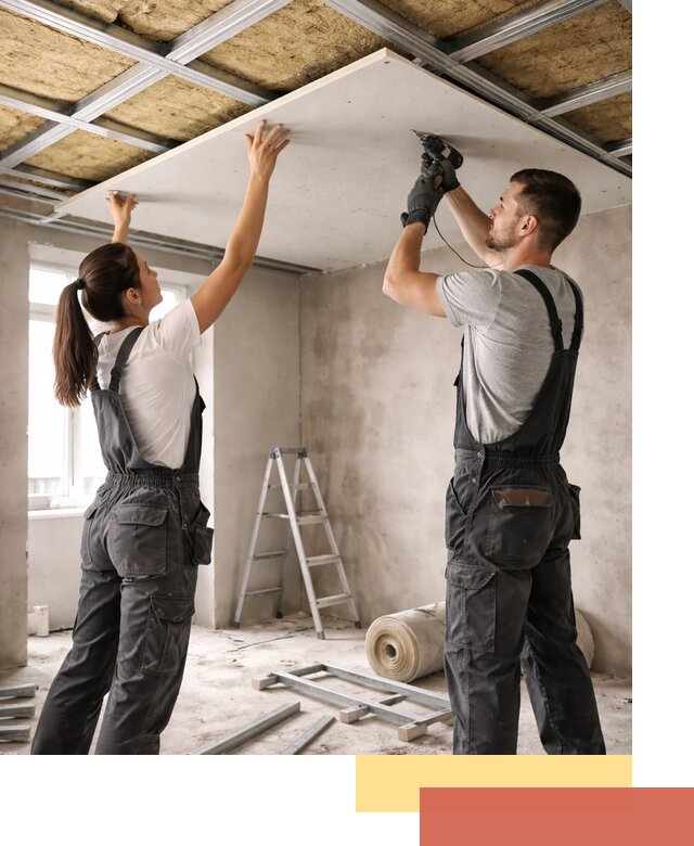 Звукоизоляция потолка из ГКЛ в Полевском профессионально и надежно