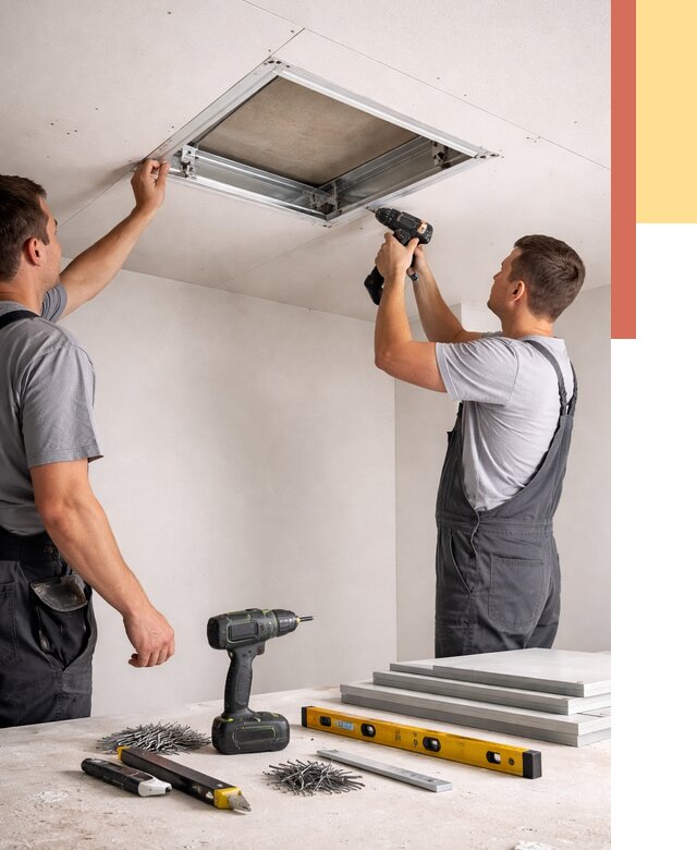 Установка люка в потолок ГКЛ в Полевском от 2566 руб. под ключ | ОТДЕЛОЧНИК-Плв