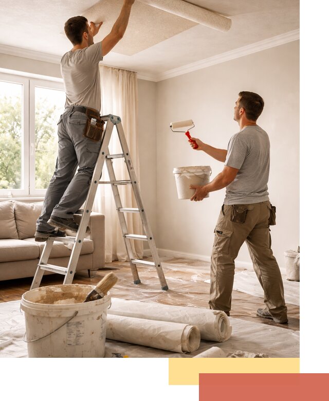 Поклейка обоев на потолок в Полевском — качественно и быстро