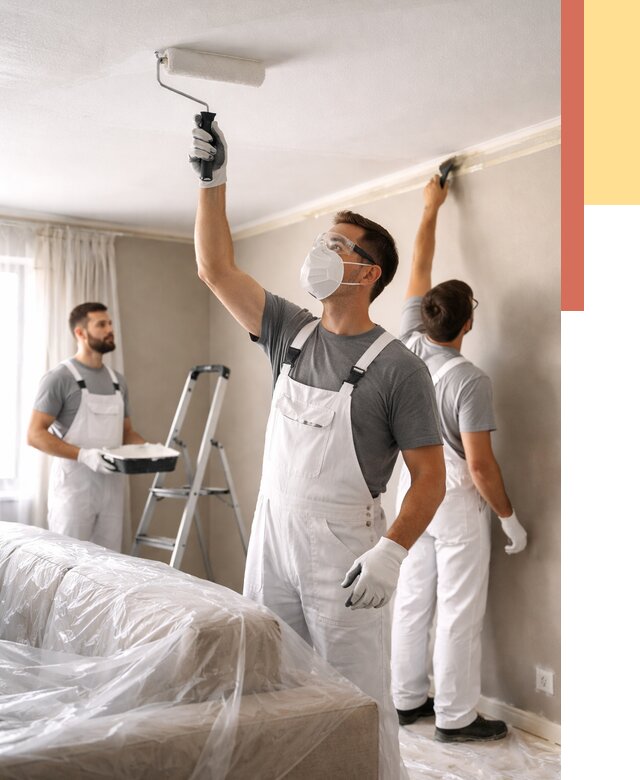 Покраска потолка водоэмельсионной краской в Полевском от 2258 руб/м² — услуги под ключ | ОТДЕЛОЧНИК-Плв