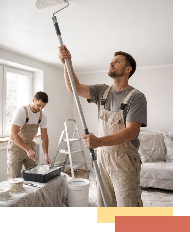 Покраска потолка водоэмульсионной краской в Полевском