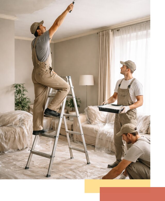 Покраска потолков акриловой краской в Полевском качественно и быстро