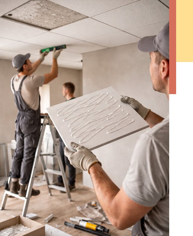 Монтаж потолочной плитки в Полевском от 4619 руб. — быстро и недорого | ОТДЕЛОЧНИК-Плв