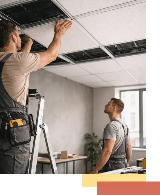 Монтаж потолочной плитки в Полевском качественно и в срок