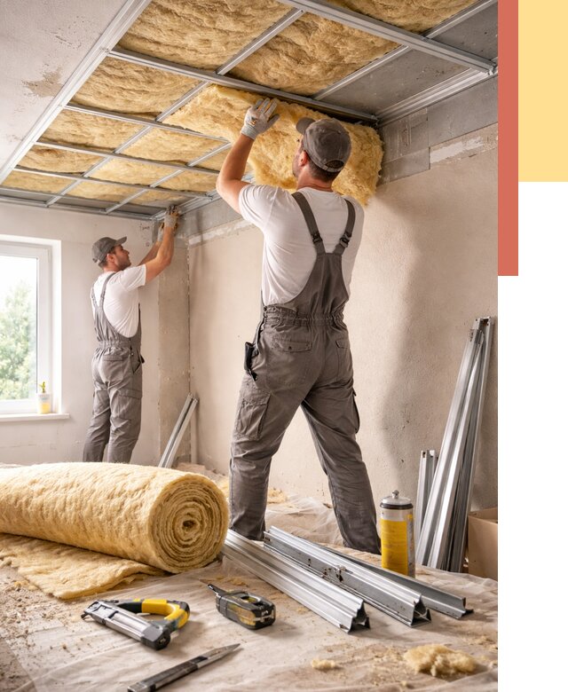 Утепление потолка в Полевском от 7391 руб/м2 — недорого, быстро, под ключ | ОТДЕЛОЧНИК-Плв