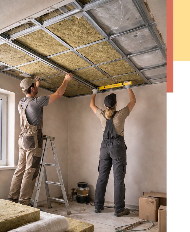 Шумоизоляция потолка в Полевском от 1283 руб. под ключ — услуги ОТДЕЛОЧНИК-Плв